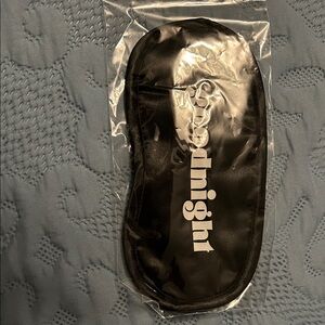 Black Sleep Mask with 'Goodnight' Print